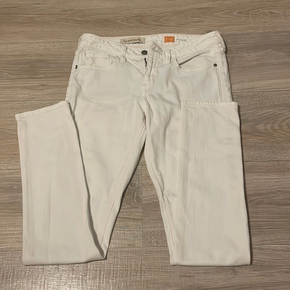 Pilcro and the letterpress White Low Rise Skinny Jeans